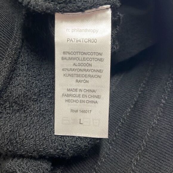 n:philanthropy Womens Large Distressed Jogger Sweatpants Black Pockets NWT - Picture 8 of 10